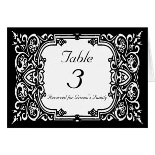 Wedding Table Number Card