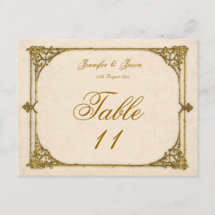 Wedding Table Number Card Antique / Vintage Frame