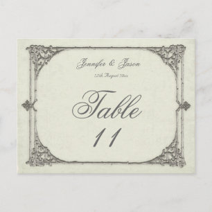 Wedding Table Number Card Antique / Vintage Frame