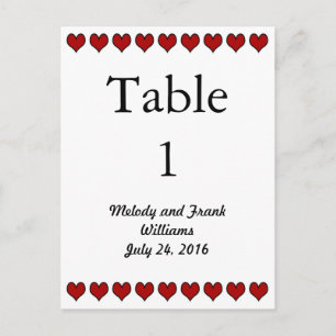 Wedding Table Number Card Black Script