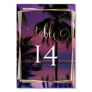 Wedding Table Number Card   Exotic Tropical Night