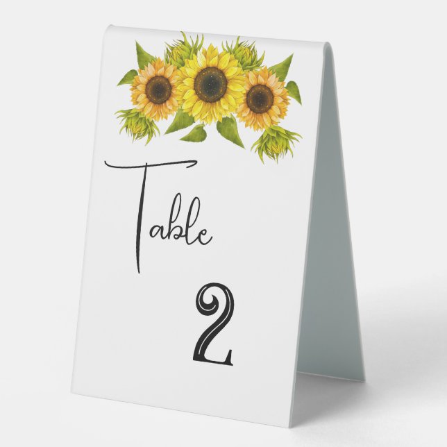 Wedding Table Number Card Tent  (Front)