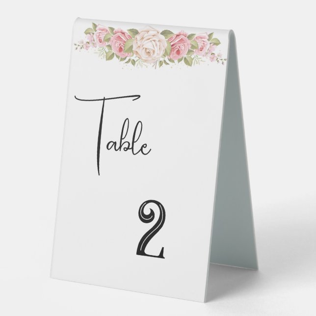 Wedding Table Number Card Tent  (Front)