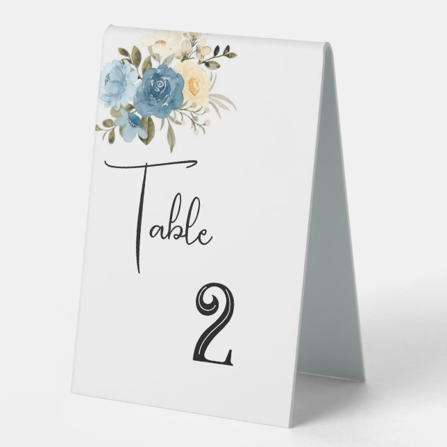 Wedding Table Number Card Tent  (Front)