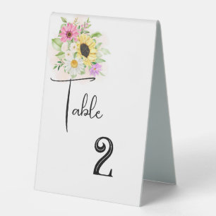 Wedding Table Number Card Tent