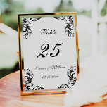 Wedding Table Number Cards | Black Damask Design<br><div class="desc">Modern and elegant design printed Black Damask Wedding table numbers that can be customised with your text and add each table number card to your cart,  one by one. Check out the Graphic Art Design store for other products that match this design!</div>
