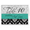 Wedding Table Number Cards Damask Turquoise