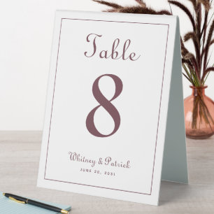 Wedding Table Number Elegant Burgundy Classic Tabl
