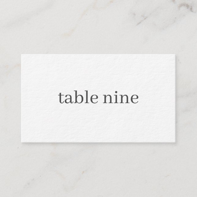 Wedding Table Number Enclosure Card (Front)