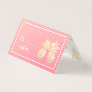 Wedding Table Number Escort Gold Pineapple Couple