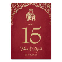 Wedding Table Number, Indian Wedding, Blue, Gold
