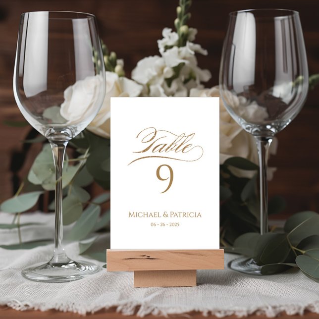 Wedding table number luxury gold calligraphy  (Creator Uploaded)