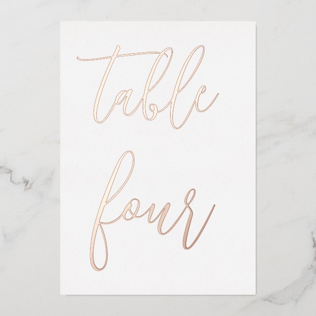 Wedding Table Number Modern Minimalist Photo (Front)