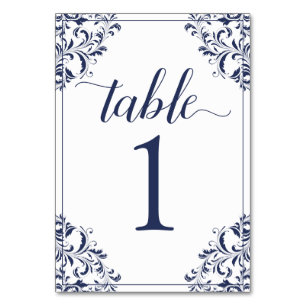Wedding Table Number Nadine (Navy) 1