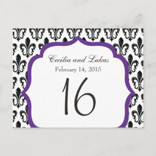 Wedding Table Number New Orleans Purple Postcard