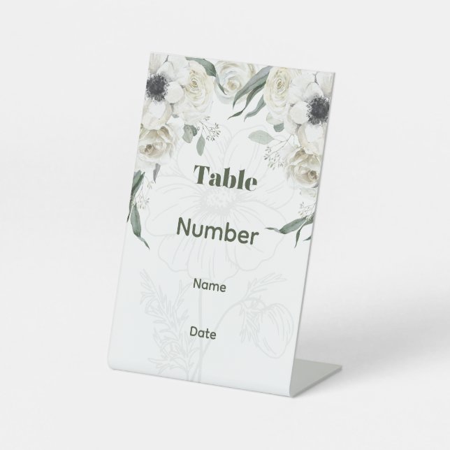 Wedding Table Number Pedestal Sign (Front)