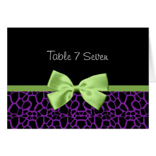 Wedding Table Number Purple And Black Giraffe