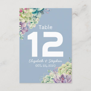 Wedding Table Number Seating Place Succulent Plant