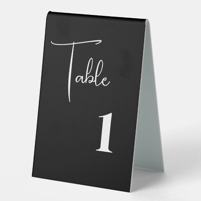 Wedding Table Number Tent Table Tent Sign (Front)