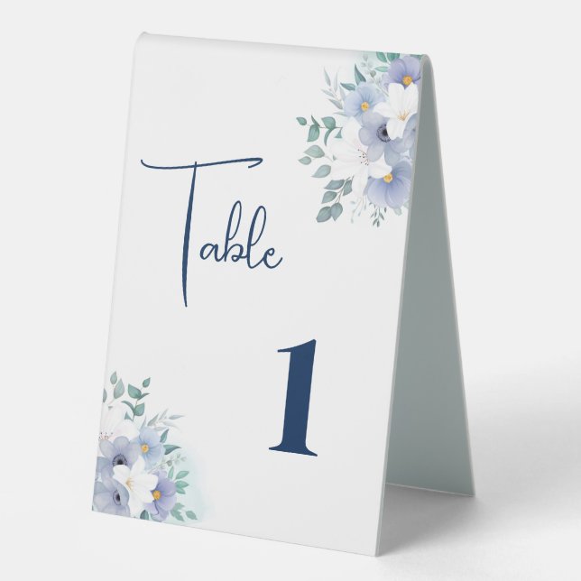 Wedding Table Number Tent Table Tent Sign (Front)