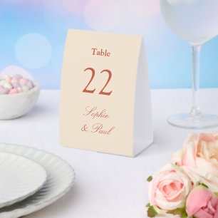 Wedding Table Number Terracotta Script