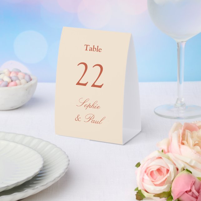 Wedding Table Number Terracotta Script (Insitu(Wedding))