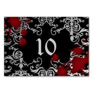 Wedding table number vampire theme