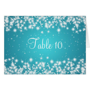 Wedding Table Number Winter Sparkle Blue