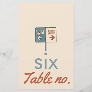 wedding table number with ocean animals for frame