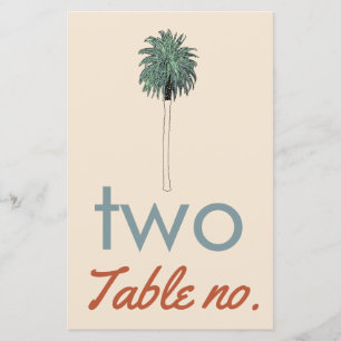 wedding table number with palm tree for frame