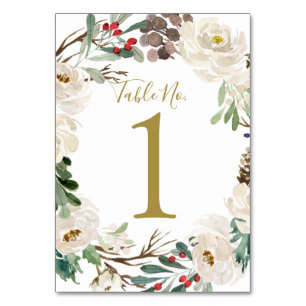 Wedding Table Number   Woodsy Holiday Wreath