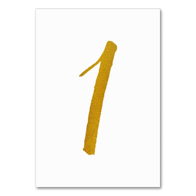 Wedding Table Numbers (Faux Gold Foil)  1 (Front)