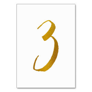 Wedding Table Numbers (Faux Gold Foil) 3