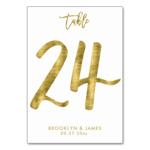 Wedding Table Numbers Gold Foil Effect Number 24