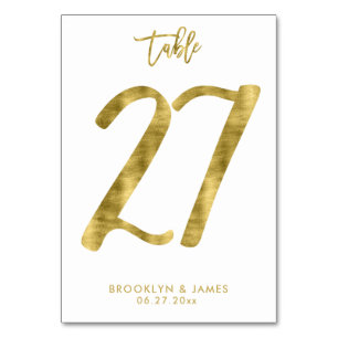 Wedding Table Numbers Gold Foil Effect Number 27