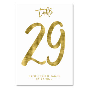 Wedding Table Numbers Gold Foil Effect Number 29