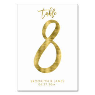 Wedding Table Numbers Gold Foil Effect Number 8