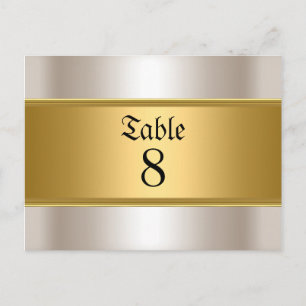 Wedding table Numbers Gold Sepia Postcard
