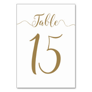 Wedding Table Numbers Gold Table Number 15