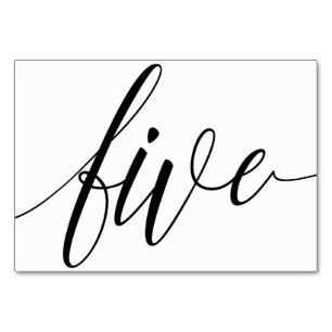 Wedding Table Numbers - Luxe Typography (Black) 5