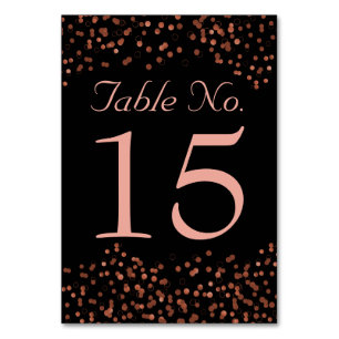 Wedding Table Numbers Rose Gold Confetti Dots