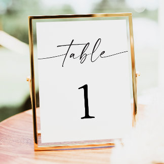 Wedding Table Numbers, Table Number Cards