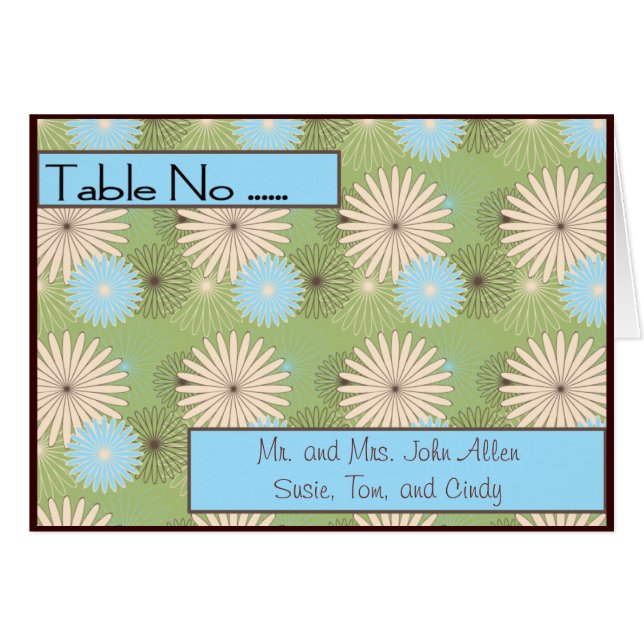 Wedding Table # Place Card Template (Front Horizontal)
