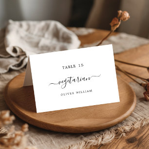 Wedding Table Place Cards Guest Name & Meal Choice