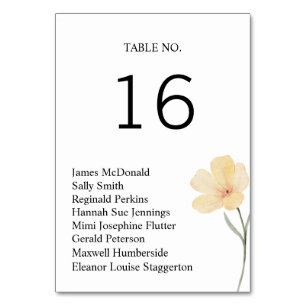 Wedding Table Placement Card