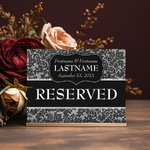 Wedding Table RESERVED Sign Lace Pattern Postcard