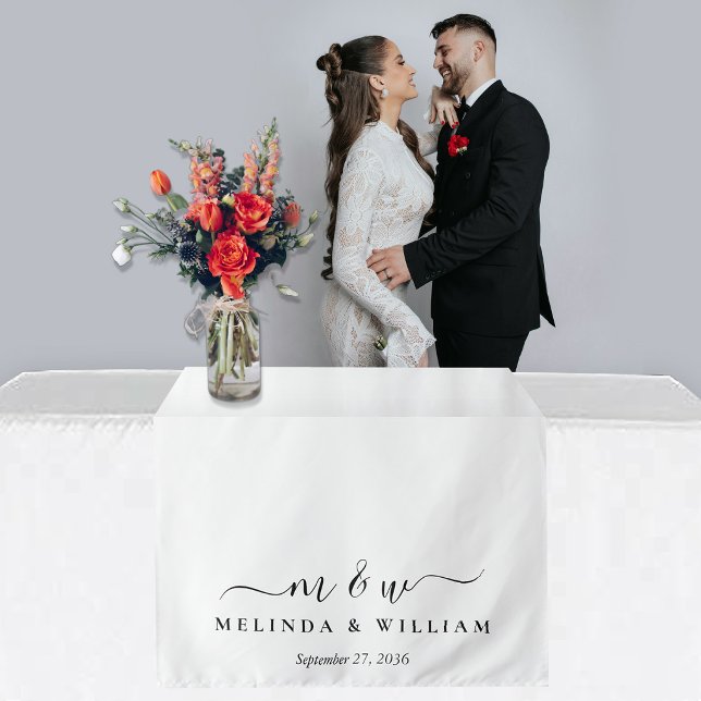 Wedding Table Runner Custom Monogram Initials Tapestry (Wedding Table Runner Custom Monogram Initials Tapestry)