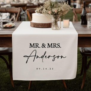 Wedding Table Runner, Personalised Last Name Sign Short Table Runner
