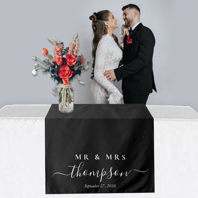 Wedding Table Runner Personalised Mr. & Mrs. Tapestry (Wedding Table Runner Personalized Mr. & Mrs. Tapestry)