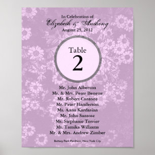 Wedding Table Seating Chart Print Tint Pink 1